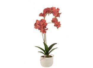 Dekorace umělá květina Orchidej s květináčem - 32*32*57 cm