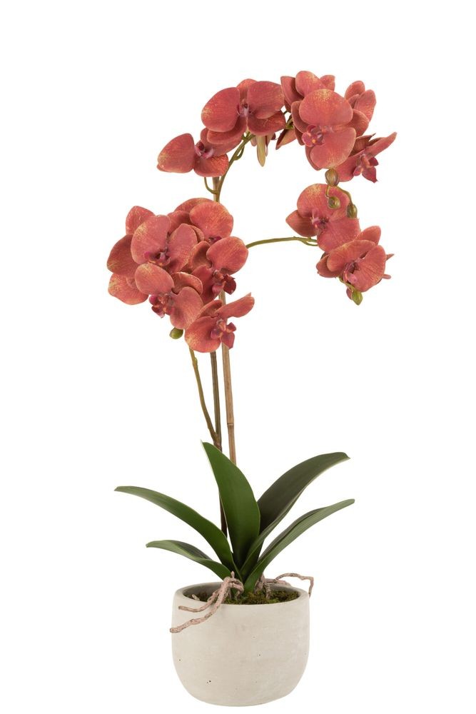 Dekorace umělá květina Orchidej s květináčem - 32*32*57 cm