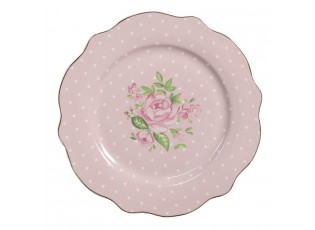 Růžový dezertní talíř s růžičkami Sweet Roses I - Ø 20*2 cm