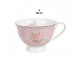 Bílo-růžový šálek a podšálkem s růžičkami Sweet Roses - 12*9*6 cm / Ø 14*2 cm / 200 ml Clayre & Eef