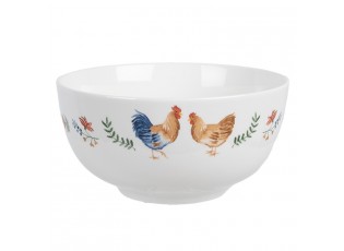 Miska s kohoutkem a slepičkou Chicken and Rooster - Ø 14*7 cm / 500 ml