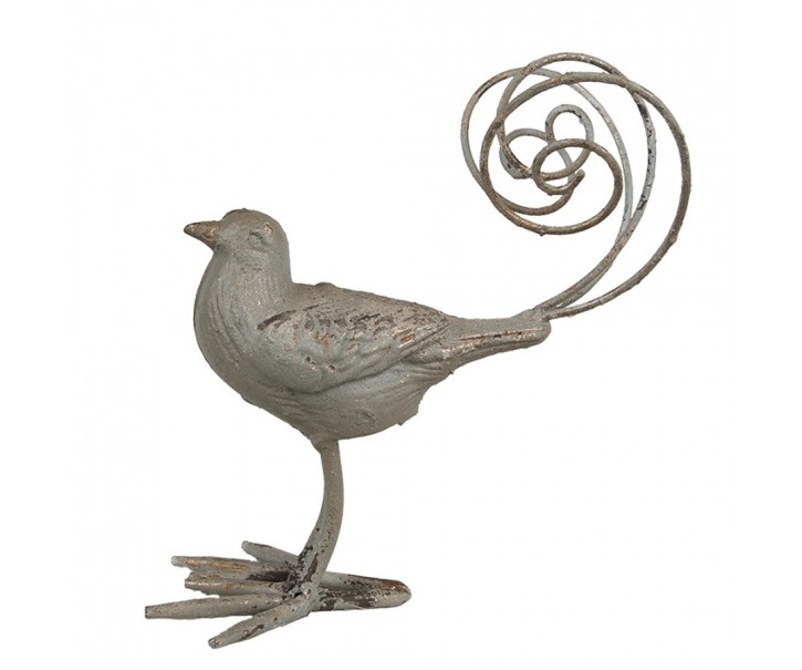 Zelená antik kovová dekorativní figurka ptáček - 17*10*20 cm Clayre & Eef