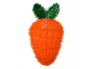 Oranžová nástěnná plastová dekorace mrkev - 20*3*37 cm