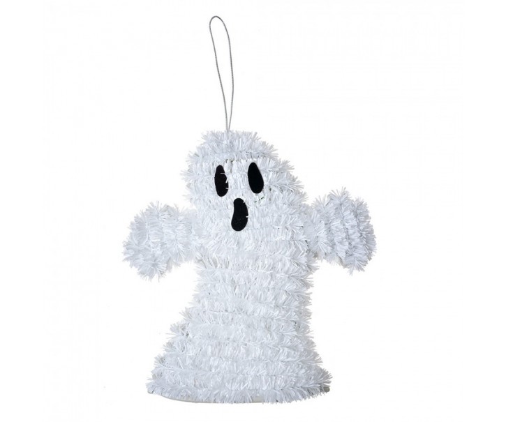 Bílá plastová nástěnná dekorace duch na Halloween - 15*3*16 cm Clayre & Eef