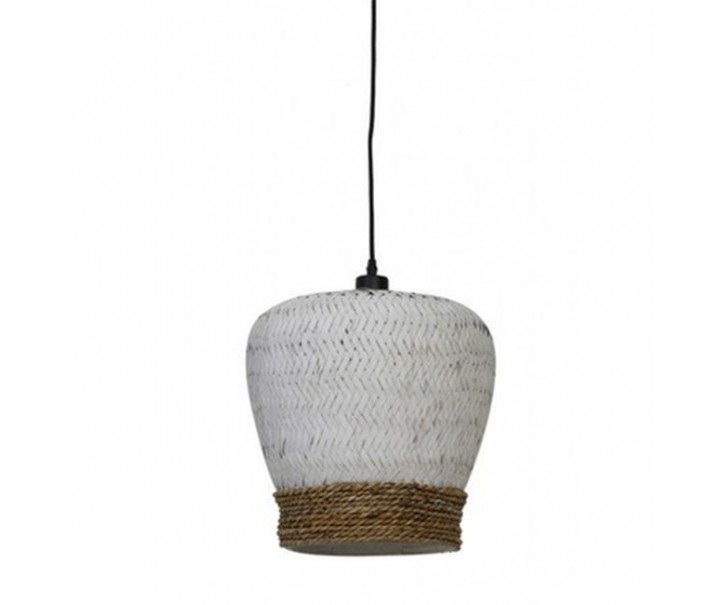 Bílé antik ratanové závěsné světlo Mikki - Ø 34*23 cm Light & Living