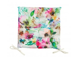 Venkovní podsedák s výplní a květy Painted Flower - 40*40*3 cm