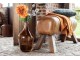Hnědá kožená lavice v podobě gymnastické Cognac - 128*38*47 cm Clayre & Eef