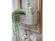 Krémová antik dřevěno-kovová nástěnná polička s háčky Old Shelf - 40*15*90 cm Chic Antique