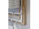 Krémová antik dřevěno-kovová nástěnná polička s háčky Old Shelf - 40*15*90 cm Chic Antique