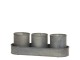 Set 3ks plechový obal na květináč s táckem Palli - Ø 10*12/ 36*12*5,5 cm Chic Antique