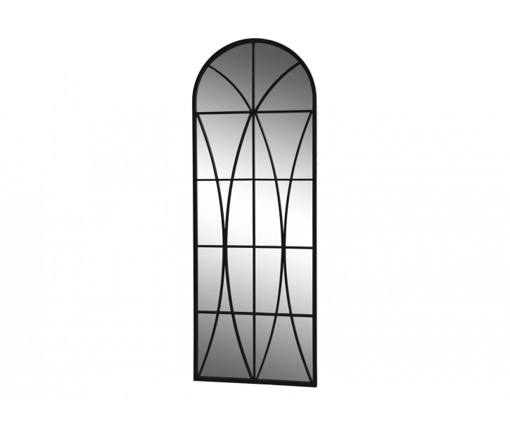 Černé antik kovové nástěnné zrcadlo Archia - 64*2*180 cm Chic Antique