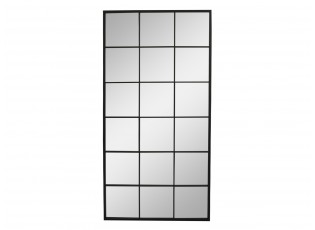 Černé antik kovové nástěnné zrcadlo Industrial - 90*2,5*180 cm