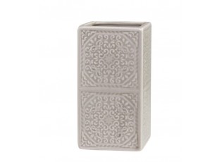 Latté porcelánový držák na kartáčky s ornamenty - 7*7*12 cm