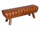 Hnědá kožená lavice v podobě gymnastické Cognac - 128*38*47 cm Clayre & Eef
