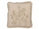 Béžový polštář s lučními květy a třásněmi Flowers - 52*15*52 cm J-Line by Jolipa
