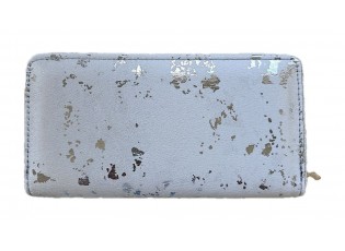 Bílá peněženka se stříbrnými mapami - 19*10 cm