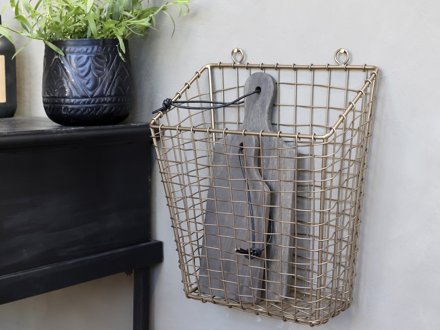 Mosazný antik kovový košík Fil de fer Basket - 28*16*33 cm Chic Antique Mosazný antik kovový košík Fil de fer Basket - 28*16*33 cm Chic Antique
