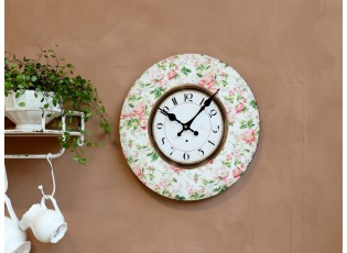 Nástěnné hodiny s květinami Flowers de Provence – 34*3cm/ 1*AA