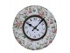 Nástěnné hodiny s květinami Flowers de Provence – 34*3cm/ 1*AA Chic Antique