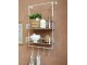 Krémová antik kovová nástěnná polička s háčky Old Shelf - 48*18*77 cm Chic Antique