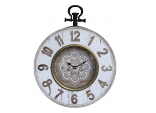 Přírodně - krémové nástěnné hodiny Mandala – 40*7*50 cm / 1*AA