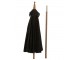 Černý slunečník s dřevěnou tyčí Lorie Wood - ∅ 200*260 cm J-Line by Jolipa