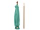Modrý slunečník s třásněmi a dřevěnou tyčí Dayu Wood - ∅ 200*260 cm J-Line by Jolipa