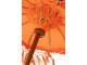 Oranžový slunečník na stůl s třásněmi a dřevěnou tyčí Dayu Wood - ∅ 14*85 cm J-Line by Jolipa