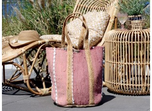Malinová plážová jutová taška Beach Bag - 40*30*60 cm