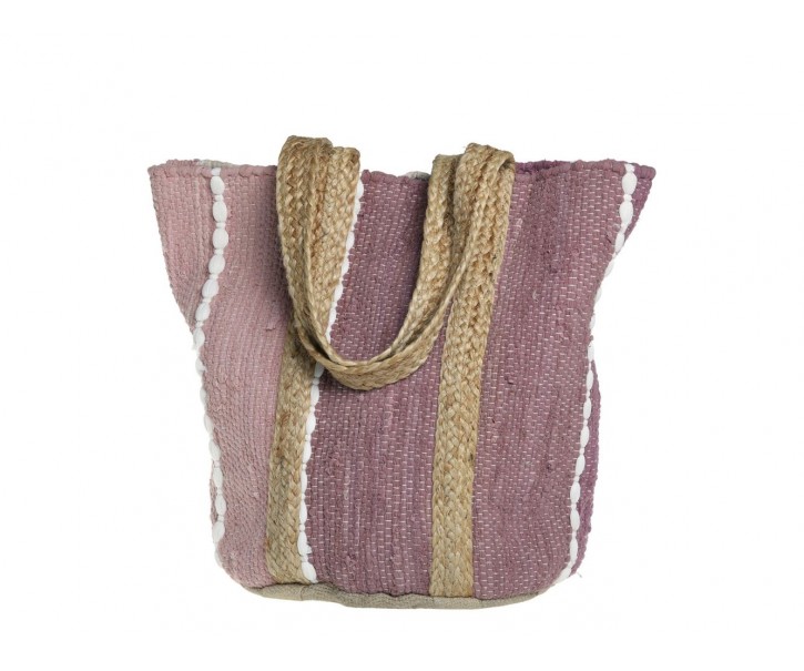Malinová plážová jutová taška Beach Bag - 40*30*60 cm Chic Antique