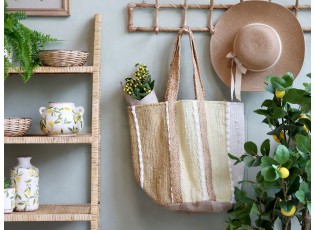 Béžovo-hnědá plážová jutová taška Beach Bag - 40*30*60 cm