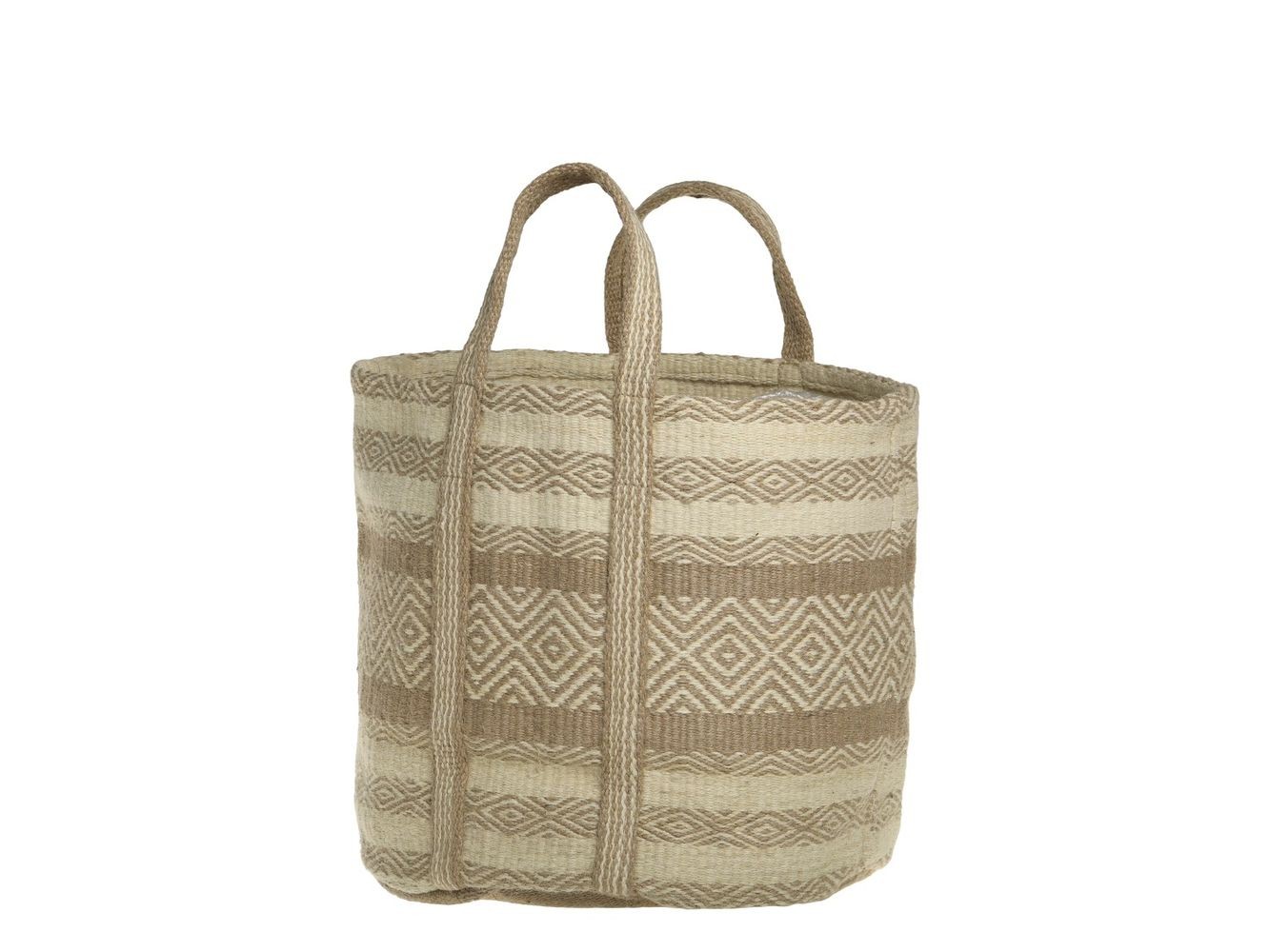 Béžovo-hnědá košíková jutová taška Beach Bag - 40*40*60 cm