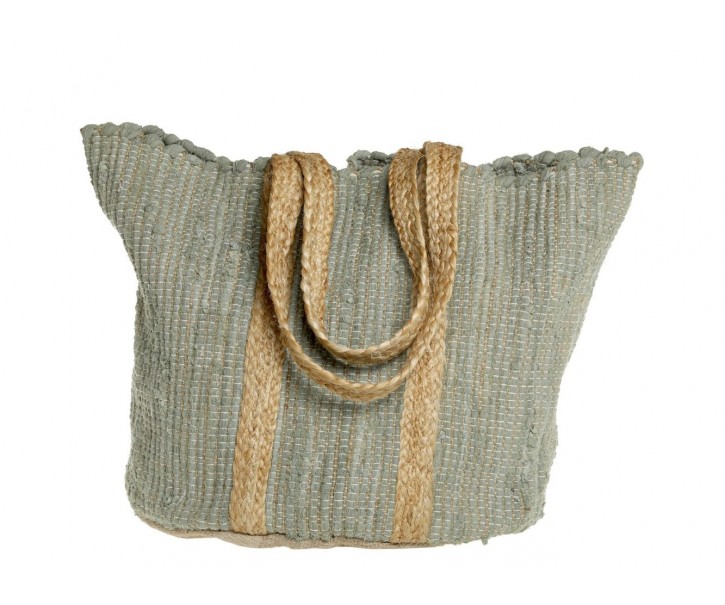 Zelená plážová jutová taška Beach Bag - 40*30*60 cm Chic Antique
