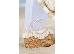 Plážová taška z mořské trávy s krajkou Beach Bag Lace - 59*16*30 cm