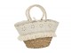 Plážová taška z mořské trávy s kytičkovou krajkou Beach Bag Lace - 59*16*30 cm J-Line by Jolipa