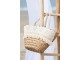 Plážová taška z mořské trávy s kytičkovou krajkou Beach Bag Lace - 59*16*30 cm J-Line by Jolipa