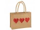 Plážová jutová taška s flitrovými srdíčky Beach Bag Jute - 43*16*33 cm J-Line by Jolipa