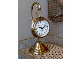 Mosazné antik závěsné stolní hodiny Clock Works – 11*30 cm / 1*AA