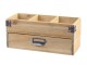 Přírodní dřevěný úložný box se 3mi přihrádkami a zásuvkou Gila - 30*13*13 cm Chic Antique