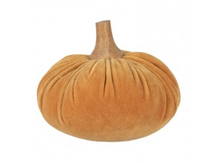 Oranžová textilní dekorace dýně Pumpkin L - Ø 15*12 cm