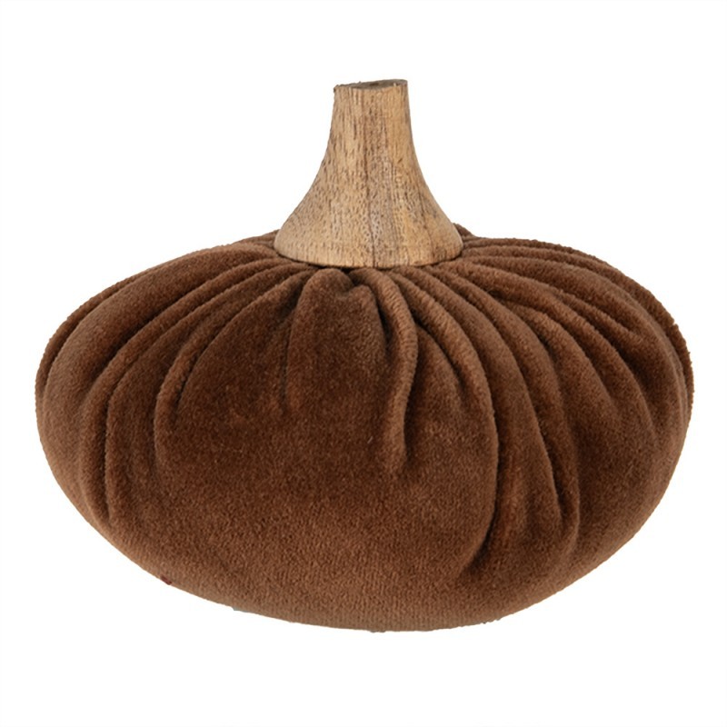 Hnědá textilní dekorace dýně Pumpkin M - Ø 12*10 cm