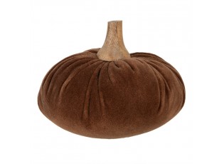 Hnědá textilní dekorace dýně Pumpkin L - Ø 15*12 cm