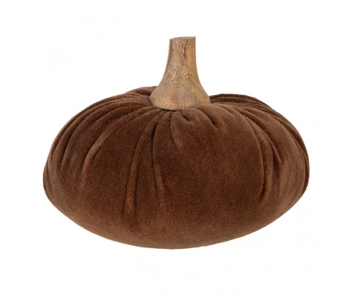 Hnědá textilní dekorace dýně Pumpkin L - Ø 15*12 cm Clayre & Eef