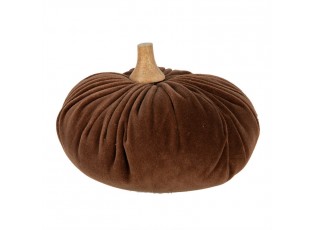 Hnědá textilní dekorace dýně Pumpkin XL - Ø 20*14 cm