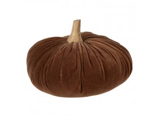 Hnědá textilní dekorace dýně Pumpkin XXL - Ø 25*16 cm