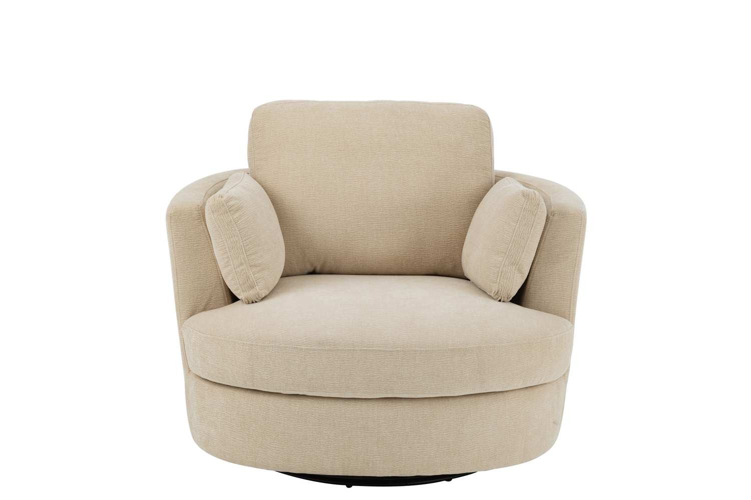 Béžové relaxační křeslo Swivel - 100*109*89cm J-Line by Jolipa Béžové relaxační křeslo Swivel - 100*109*89cm J-Line by Jolipa