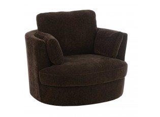 Tmavě hnědé relaxační křeslo Swivel - 100*109*89cm