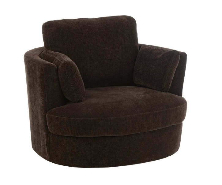 Tmavě hnědé relaxační křeslo Swivel - 100*109*89cm J-Line by Jolipa
