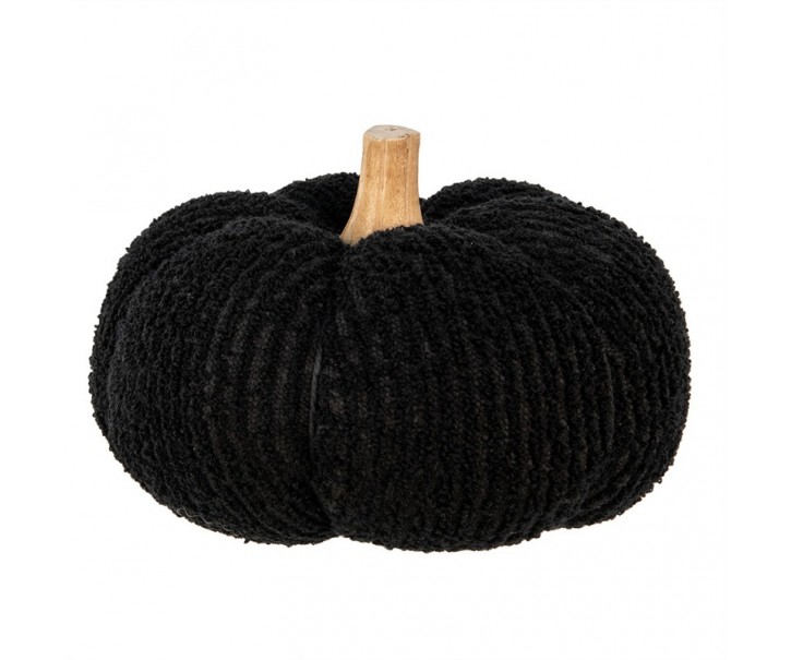 Černá textilní dekorace dýně Pumpkin XL - Ø 20*14 cm Clayre & Eef