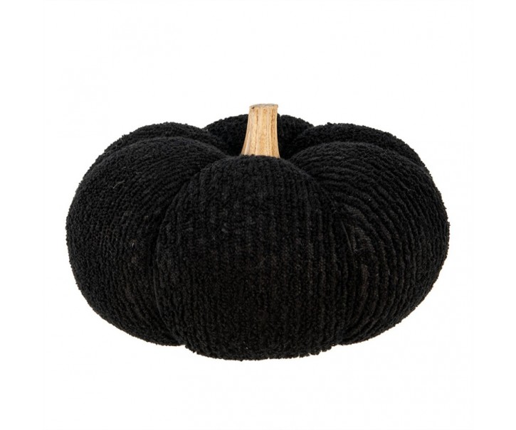 Černá textilní dekorace dýně Pumpkin XXL - Ø 25*16 cm Clayre & Eef